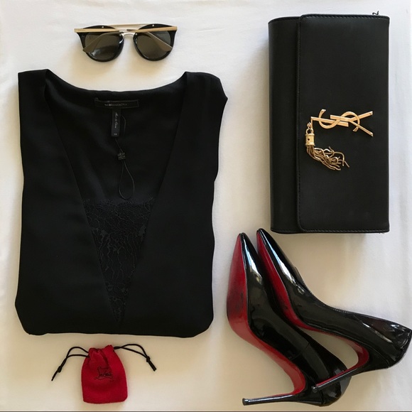 BCBGMAXAZRIA 'Alie' Lace Inset A-Line Dress - Picture 1 of 6